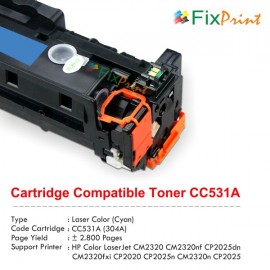 Cartridge Toner Compatible HPC CC531A 304A Universal CE411A 305A CF381A 312A CRG-318 Cyan, Refill Color Printer Laserjet CM2320 CM2320nf CP2025dn CM2320fxi CP2020 CP2025n CM2320n CP2025 Pro 300 Color M351a MFP M375nw M451dn 400 Color M451dw M451nw